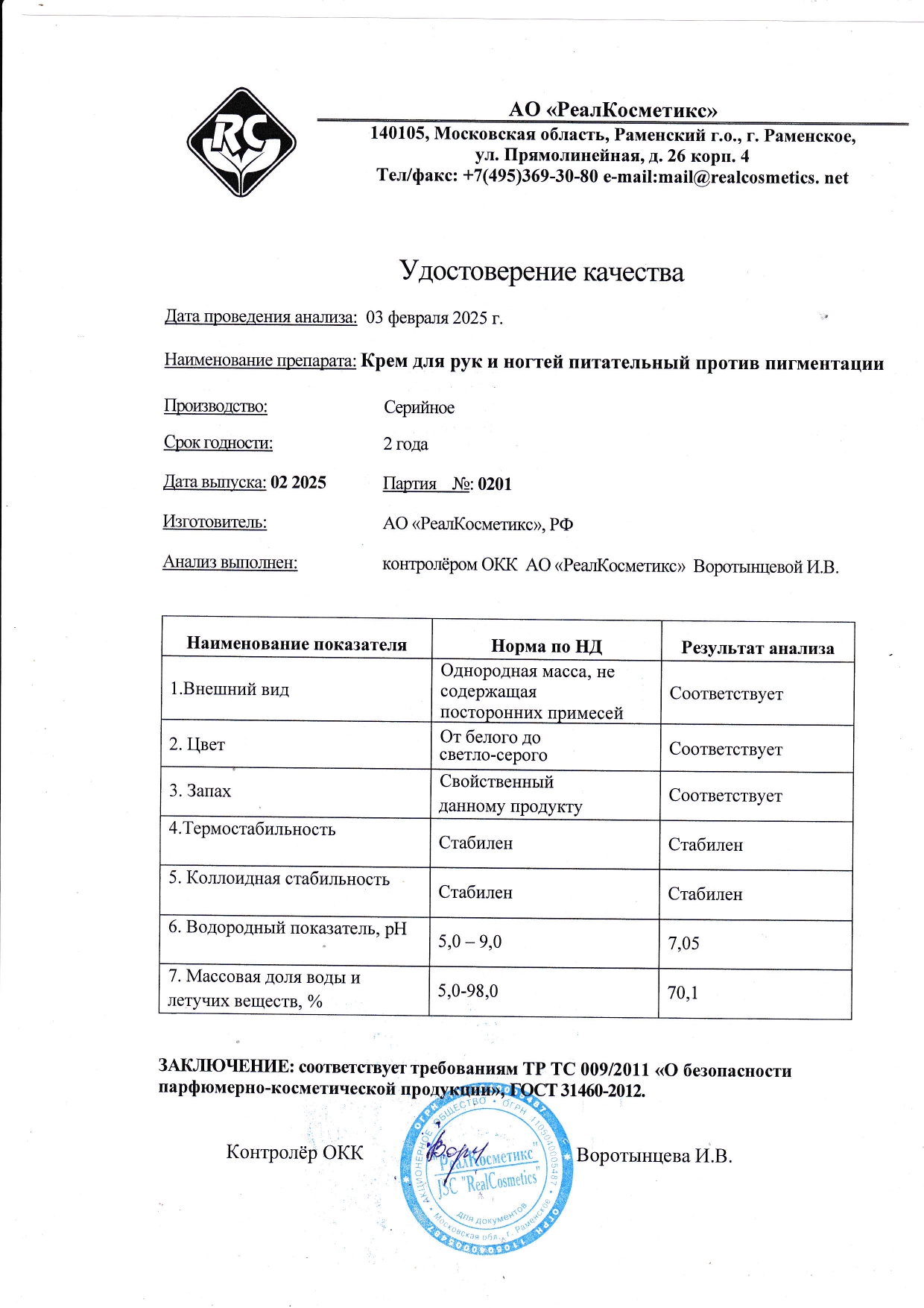 Паспорт №0220250201